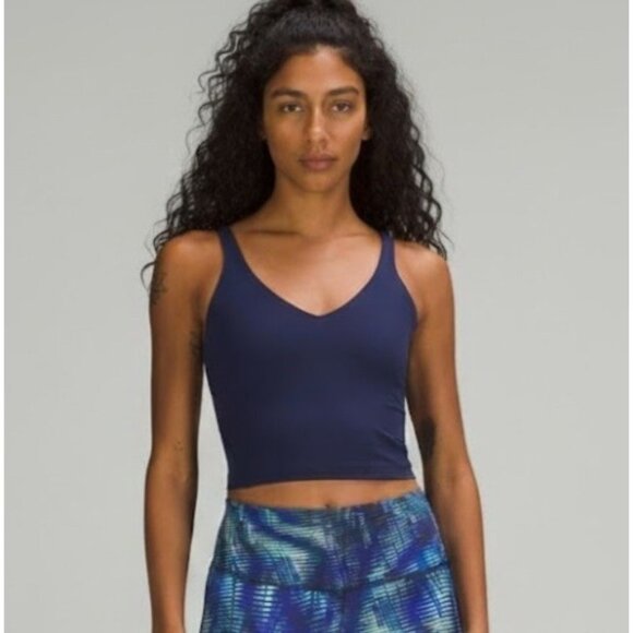 NWOT Lululemon Align Tank Top Night Sea Nulu Built-In Bra Size 2 - Picture 1 of 7